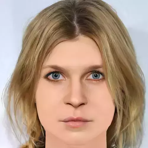 Clemence Poesy Head - No Hair - Low poly head for game