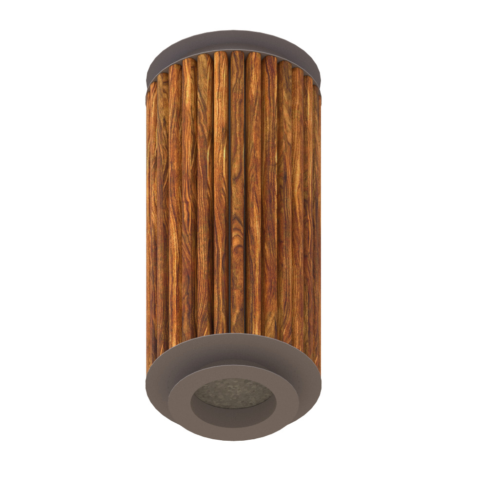 Outdoor trash can set Low-poly 3D model_6