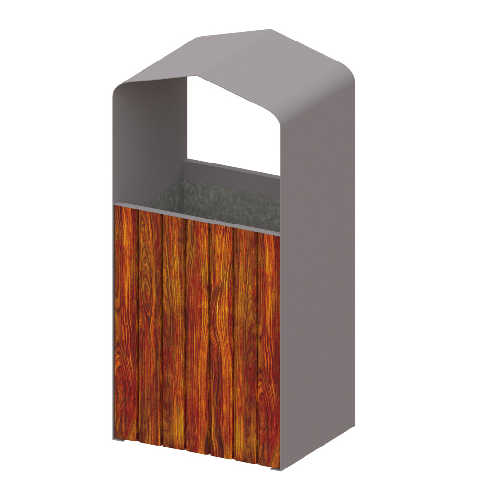 Outdoor trash can set Low-poly 3D model_21
