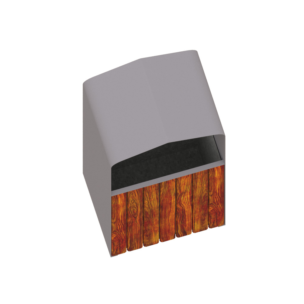 Outdoor trash can set Low-poly 3D model_22