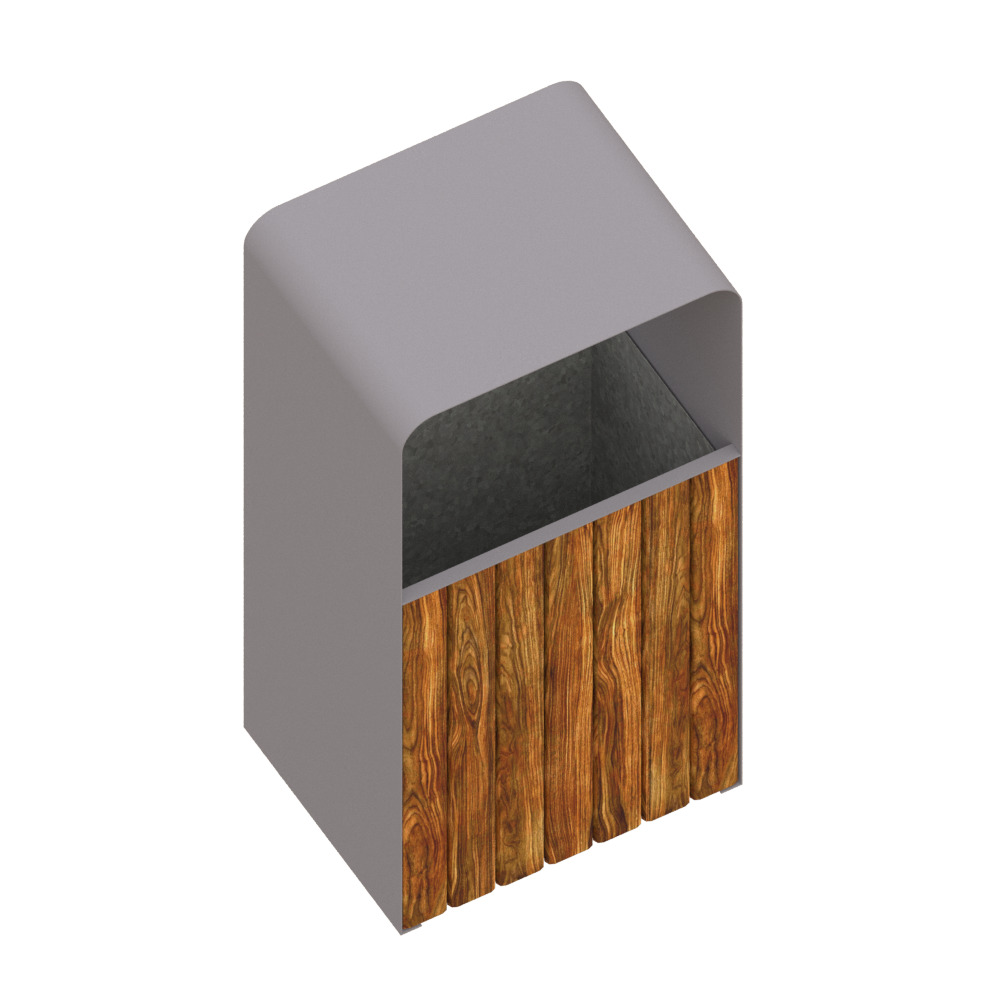 Outdoor trash can set Low-poly 3D model_17