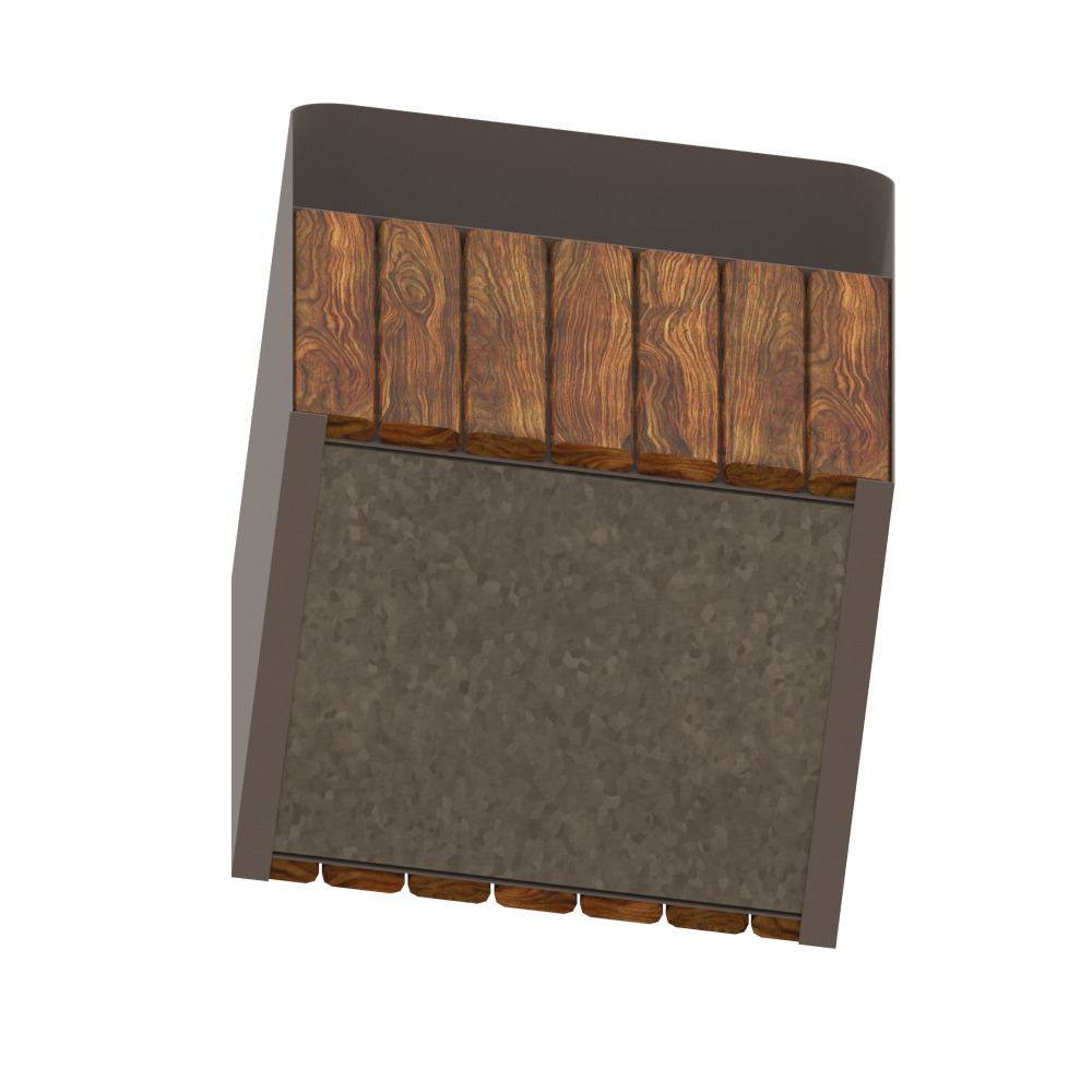 Outdoor trash can set Low-poly 3D model_19