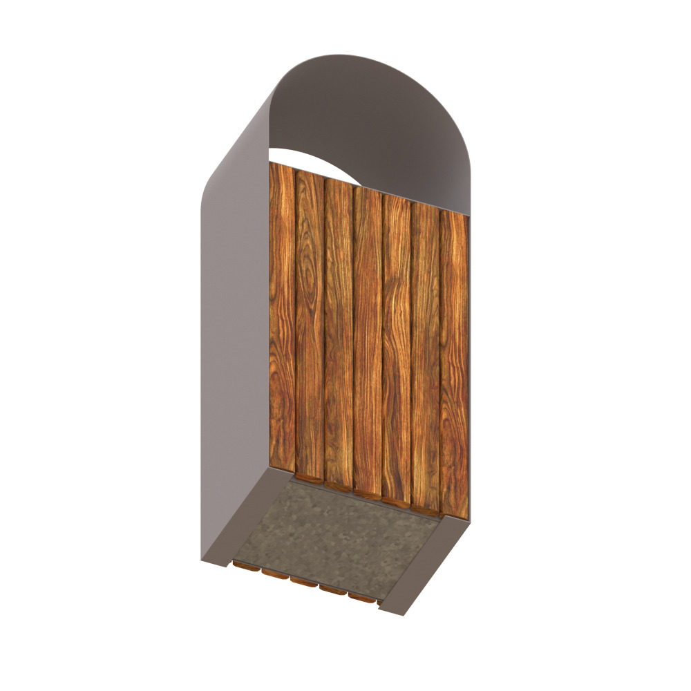 Outdoor trash can set Low-poly 3D model_11