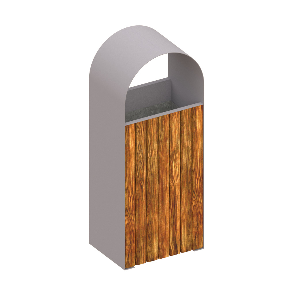 Outdoor trash can set Low-poly 3D model_8