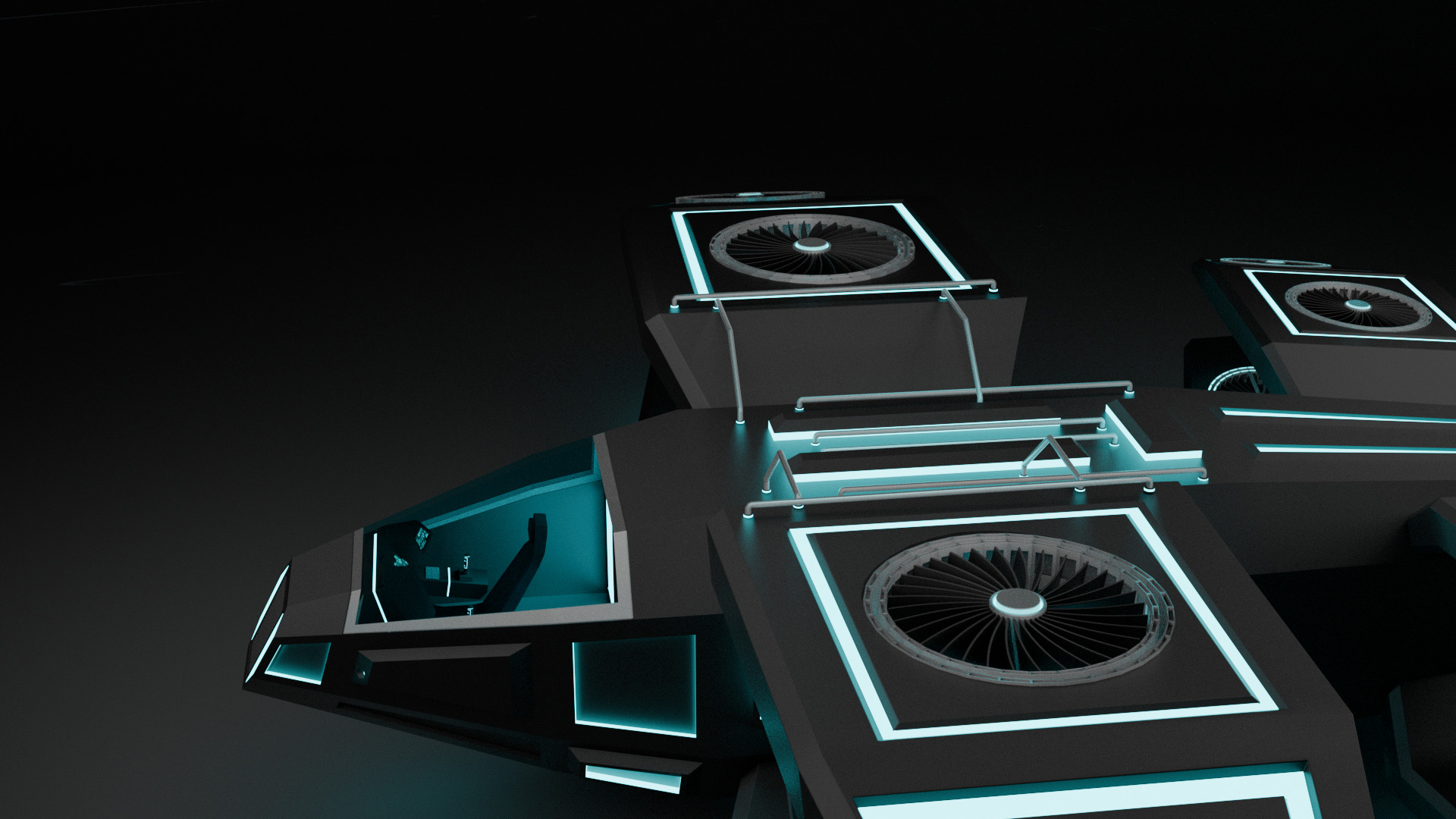 Sci Fi Air Craft Low-poly 3D model_17