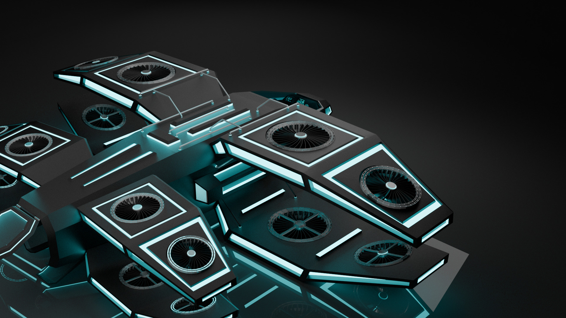 Sci Fi Air Craft Low-poly 3D model_7