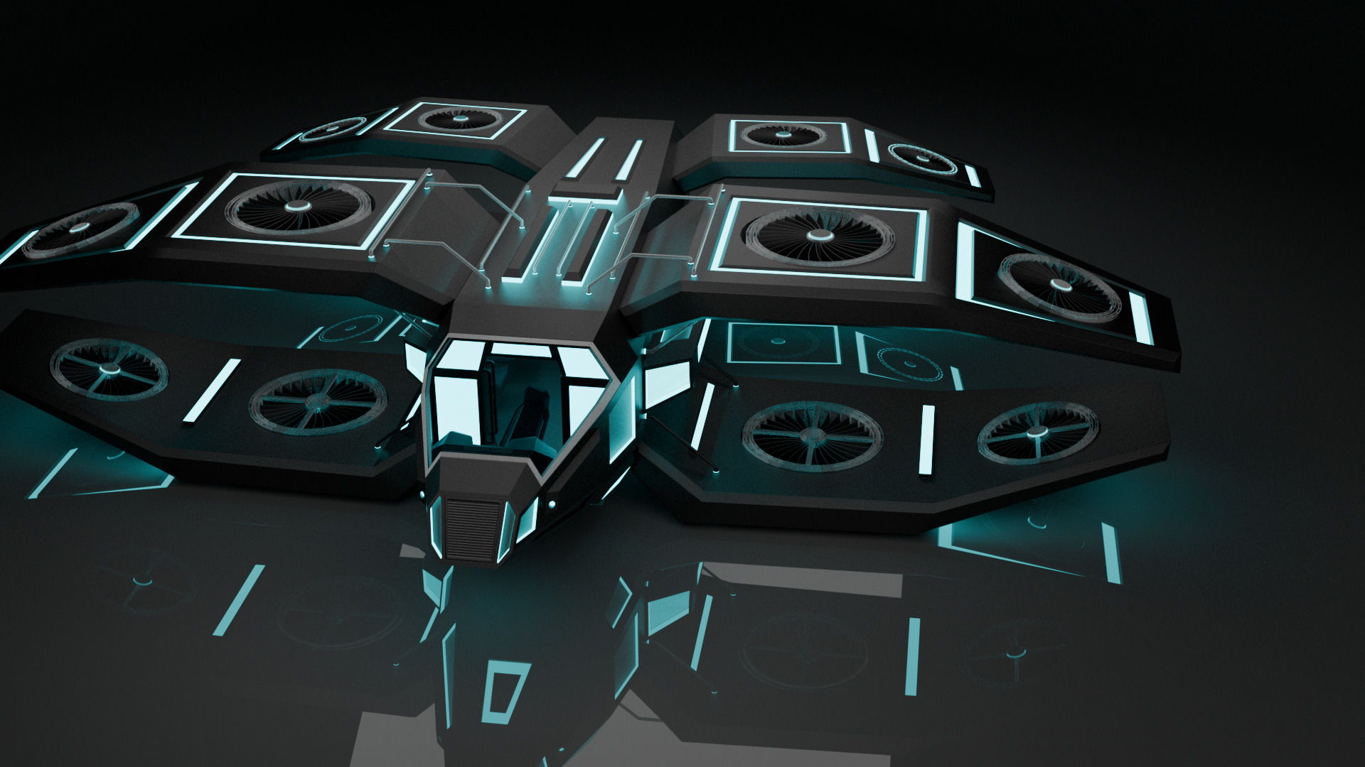 Sci Fi Air Craft Low-poly 3D model_12