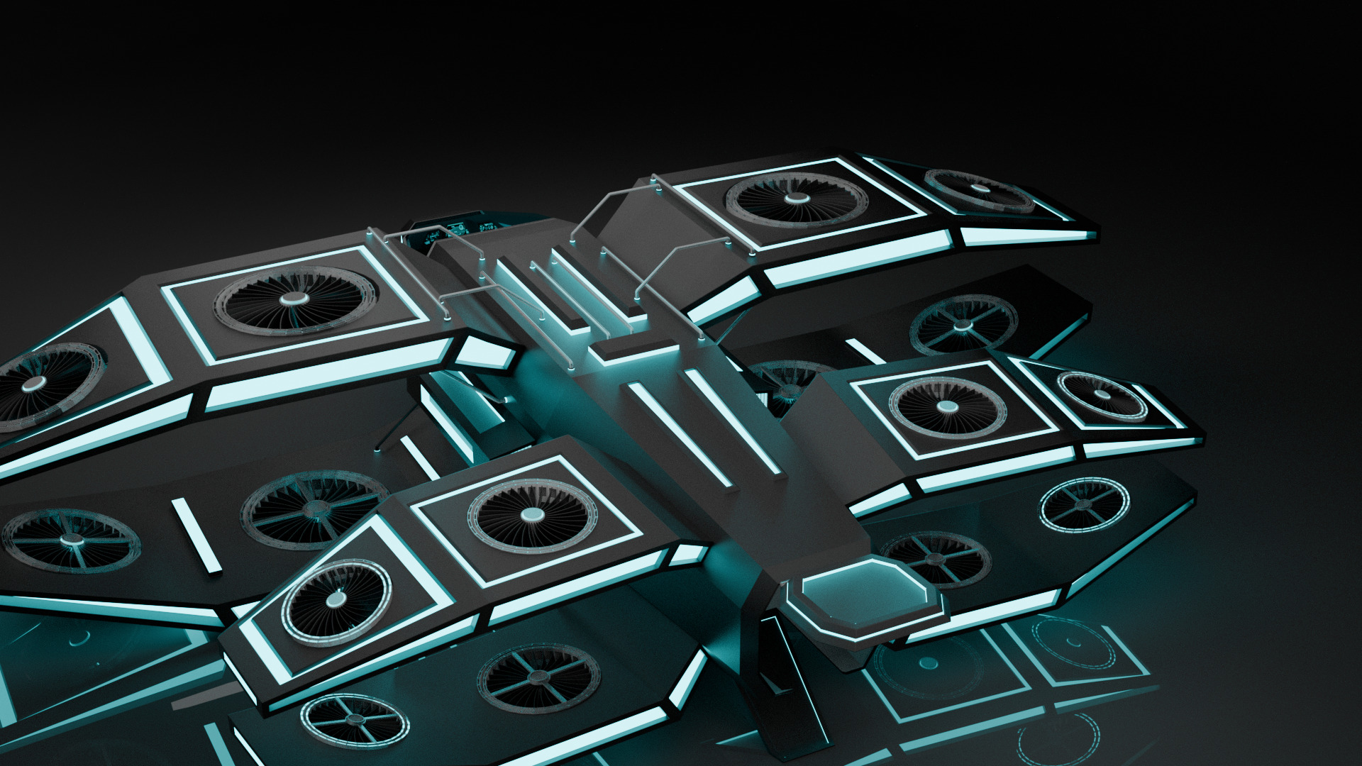 Sci Fi Air Craft Low-poly 3D model_6