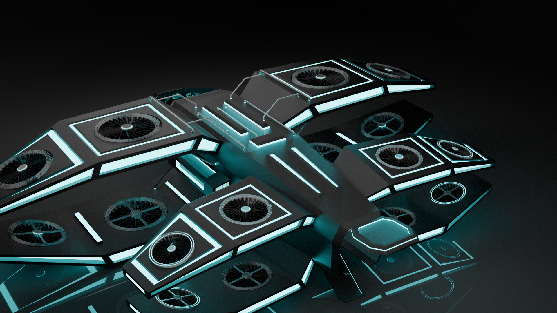 Sci Fi Air Craft Low-poly 3D model_5