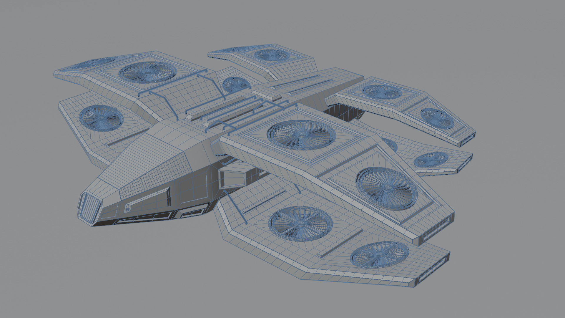 Sci Fi Air Craft Low-poly 3D model_23