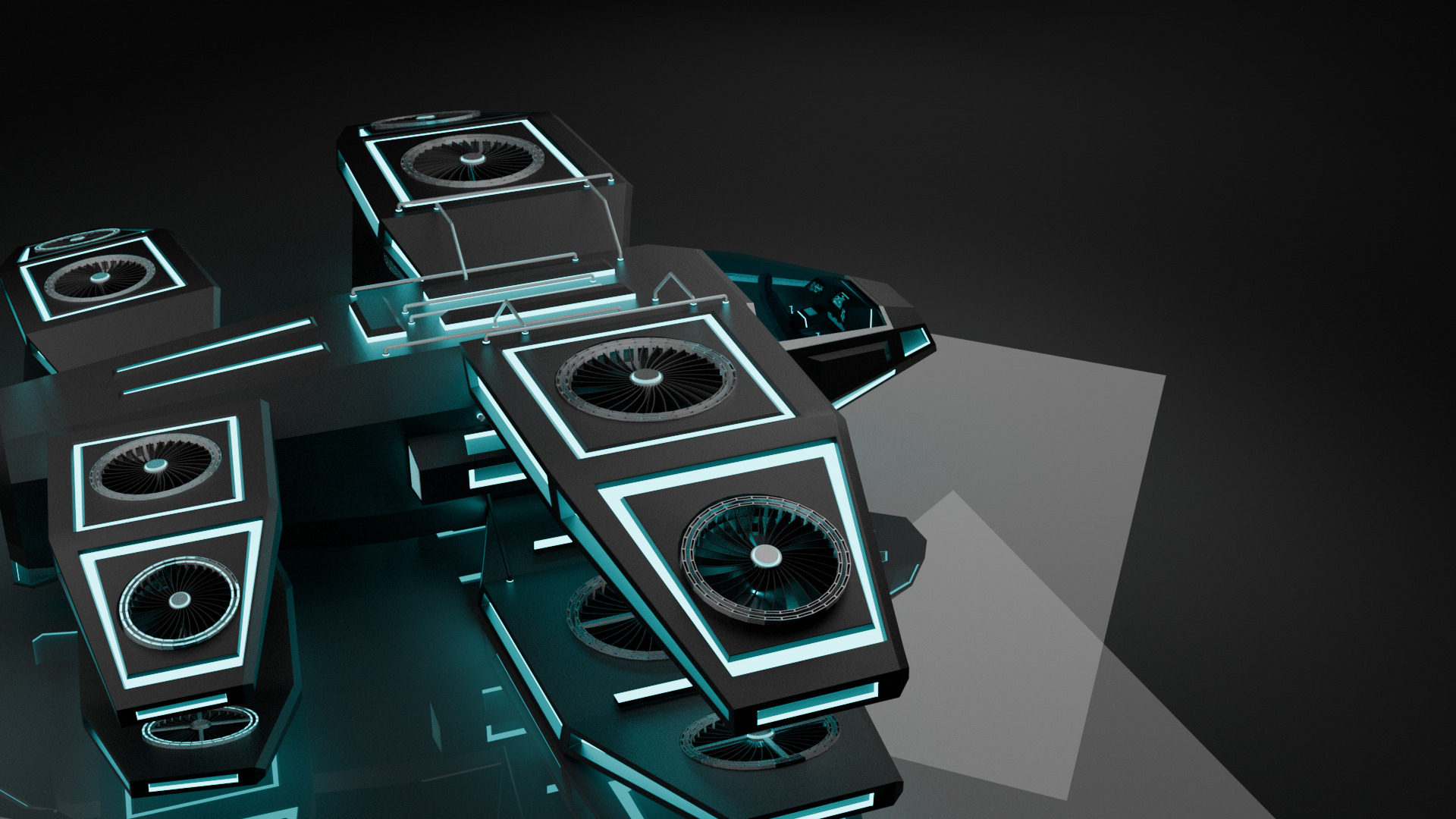 Sci Fi Air Craft Low-poly 3D model_8