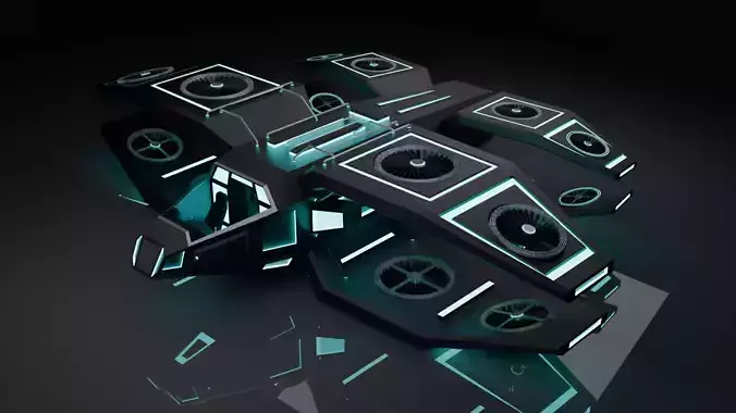 Sci Fi Air Craft Low-poly 3D model
