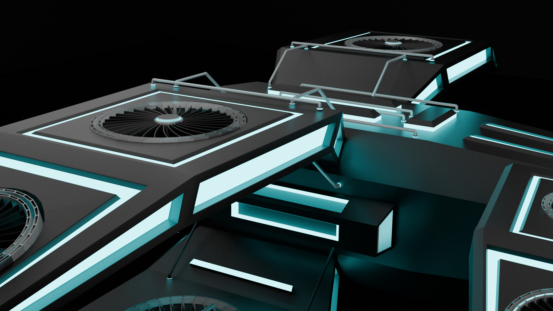 Sci Fi Air Craft Low-poly 3D model_19