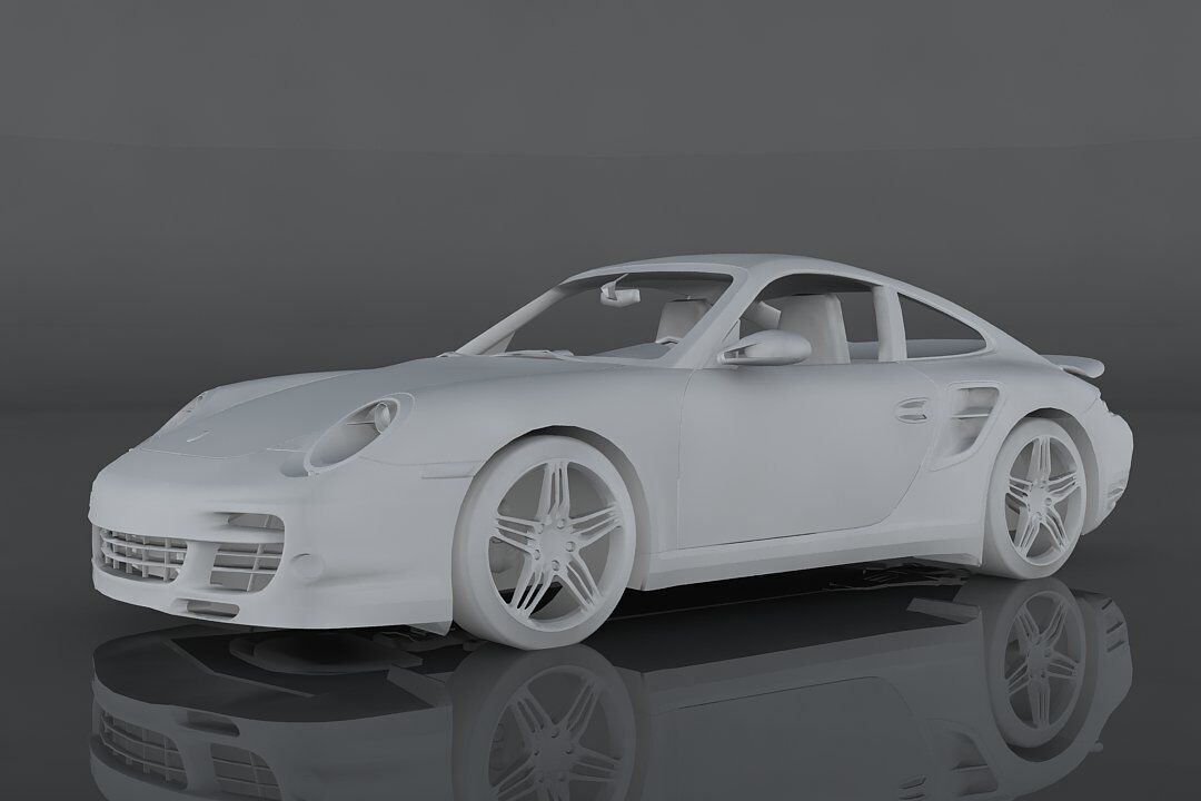 Porsche 911 997 Low-poly 3D model_9