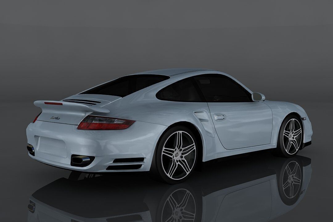 Porsche 911 997 Low-poly 3D model_4