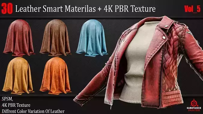 30 Leather Smart Material - 4K PBR Texture Vol 5