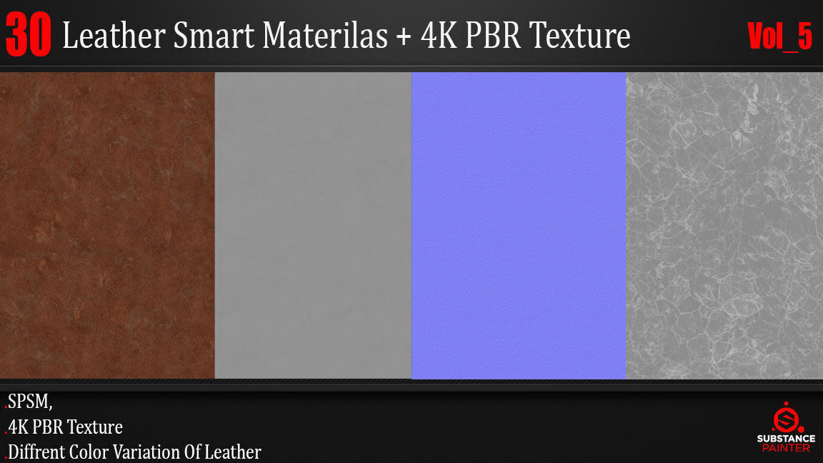 30 Leather Smart Material - 4K PBR Texture Vol 5 Texture_6