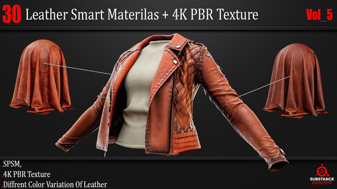 30 Leather Smart Material - 4K PBR Texture Vol 5 Texture_2