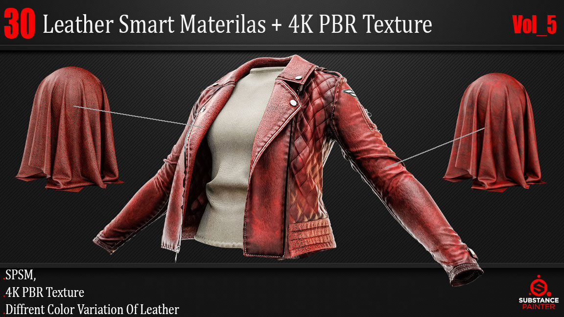 30 Leather Smart Material - 4K PBR Texture Vol 5 Texture_1