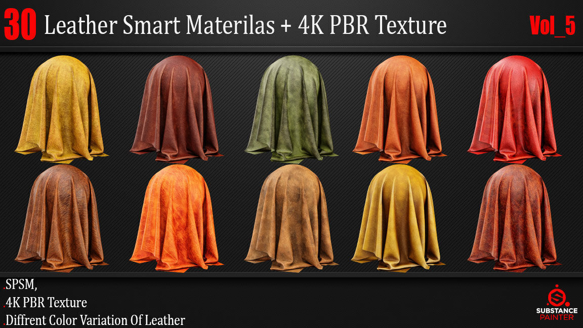 30 Leather Smart Material - 4K PBR Texture Vol 5 Texture_5