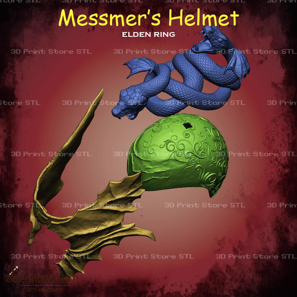 Messmer Helmet Cosplay Elden Ring - STL File 3D print model_6