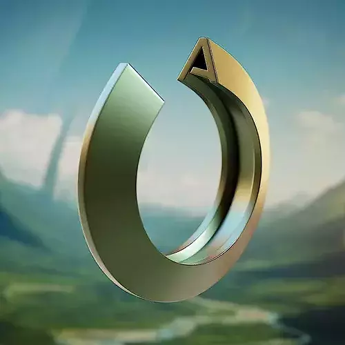Curved Letter A Ring - Modern Symbolic Jewelry 3D Print 43