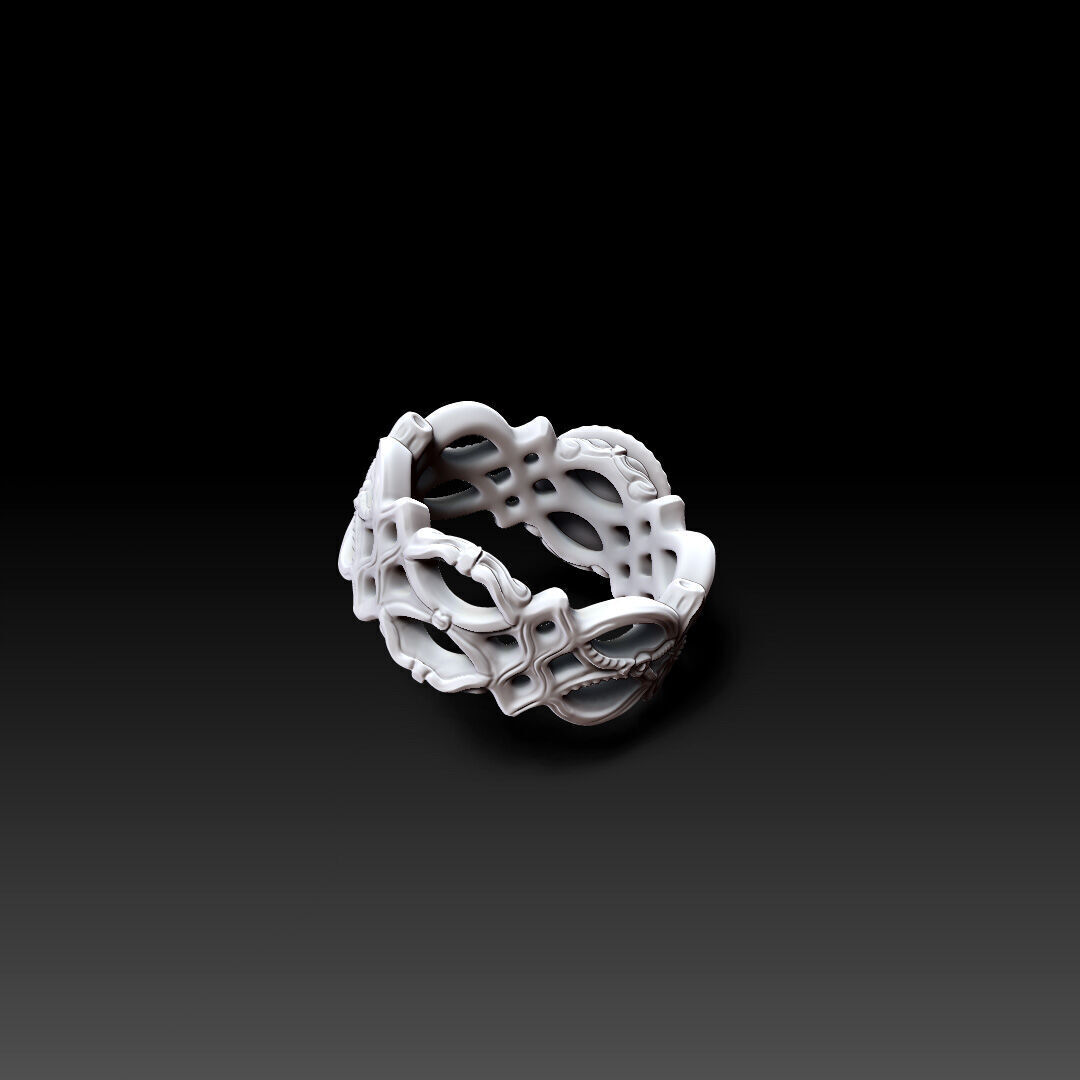 Sculpted Ring for Pearls  3D print model_3