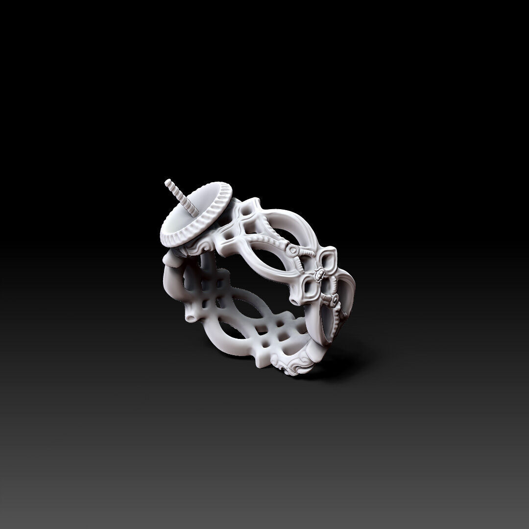 Sculpted Ring for Pearls  3D print model_1