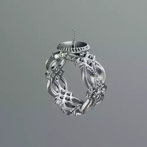 Sculpted Ring for Pearls  3D print model