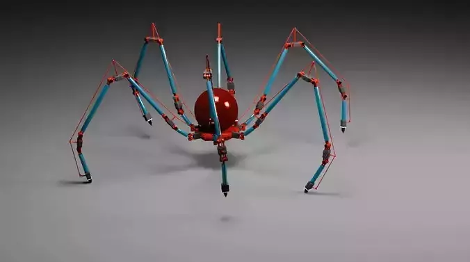 Spider robot - Rigged and animated