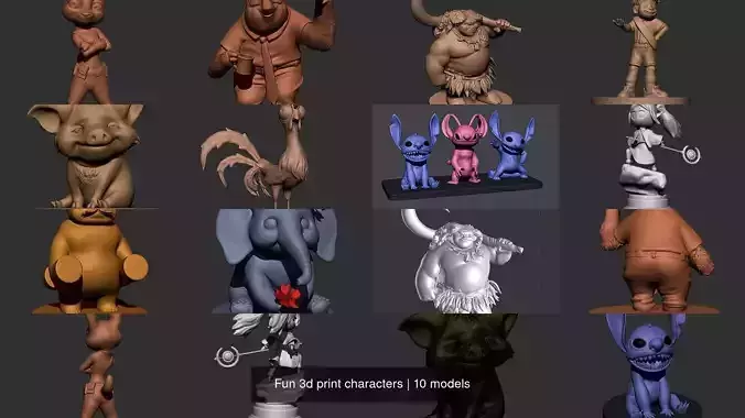 Fun 3d print characters 3D Model Collection
