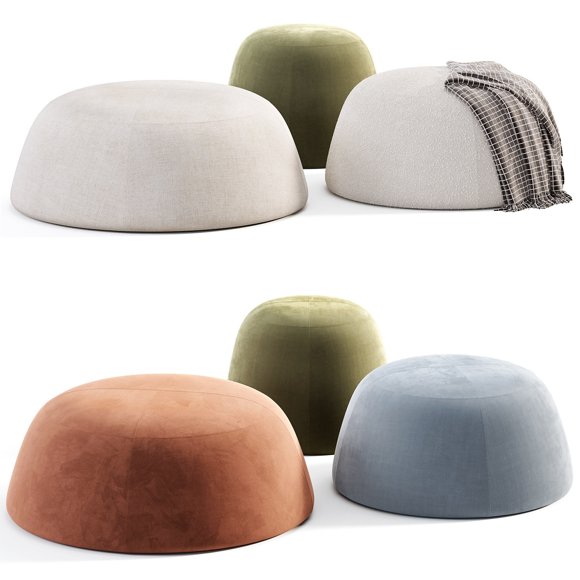 FUJI Pouf By MDF Italia Low-poly 3D model_2