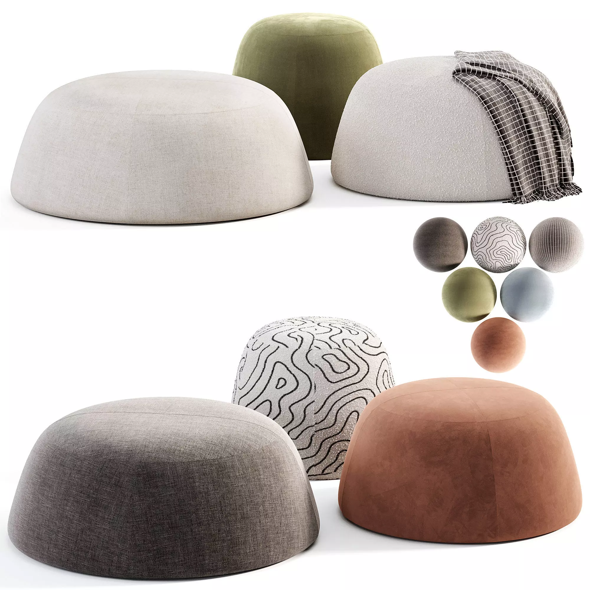 FUJI Pouf By MDF Italia Low-poly 3D model_0