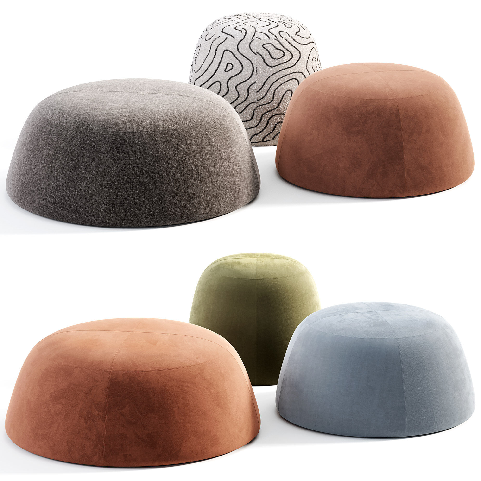 FUJI Pouf By MDF Italia Low-poly 3D model_1