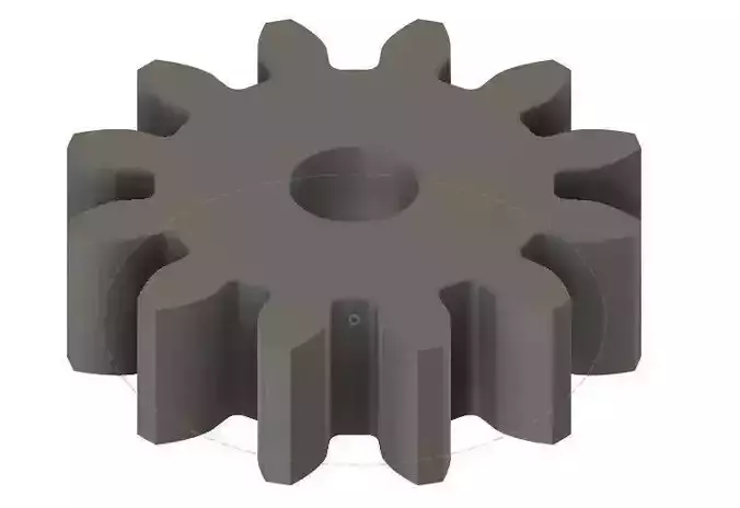 Spur Gear 12 teeth 5mm Wide 15mm Pitch Dia 20deg Press Angle 3D print model