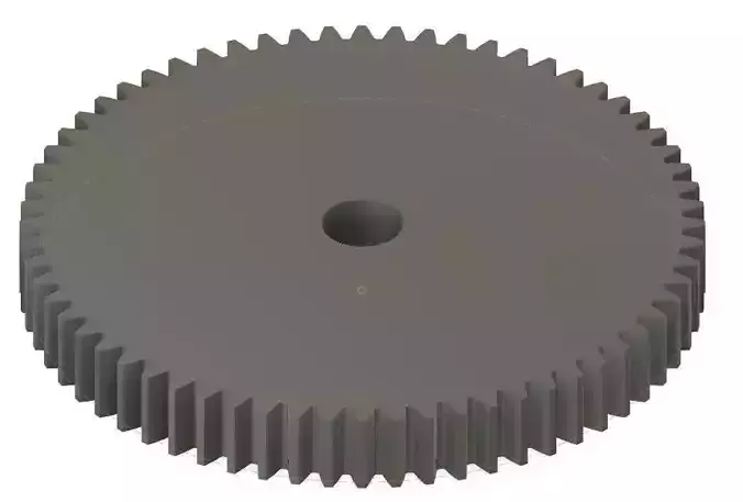 Spur Gear 64 teeth 10mm Wide 81mm Pitch Dia 20deg Press Angle 3D print model