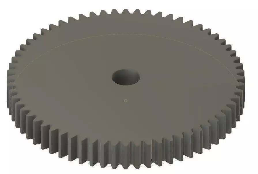 Spur Gear 64 teeth 10mm Wide 81mm Pitch Dia 20deg Press Angle 3D print model_0