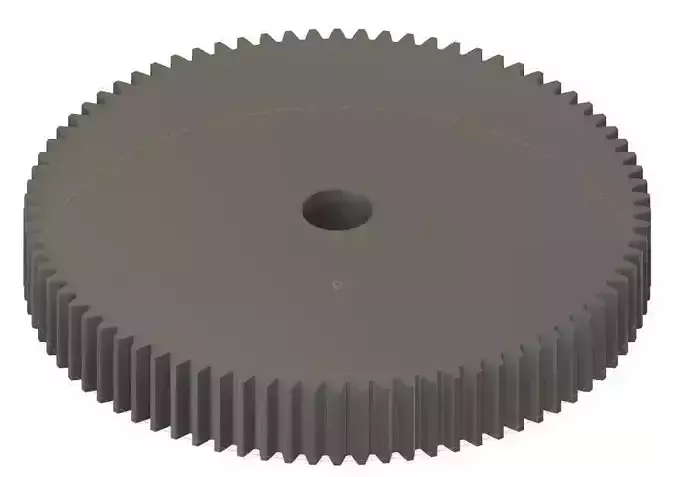 Spur Gear 80 teeth 15mm Wide 101mm Pitch Dia 20deg Press Angle 3D print model
