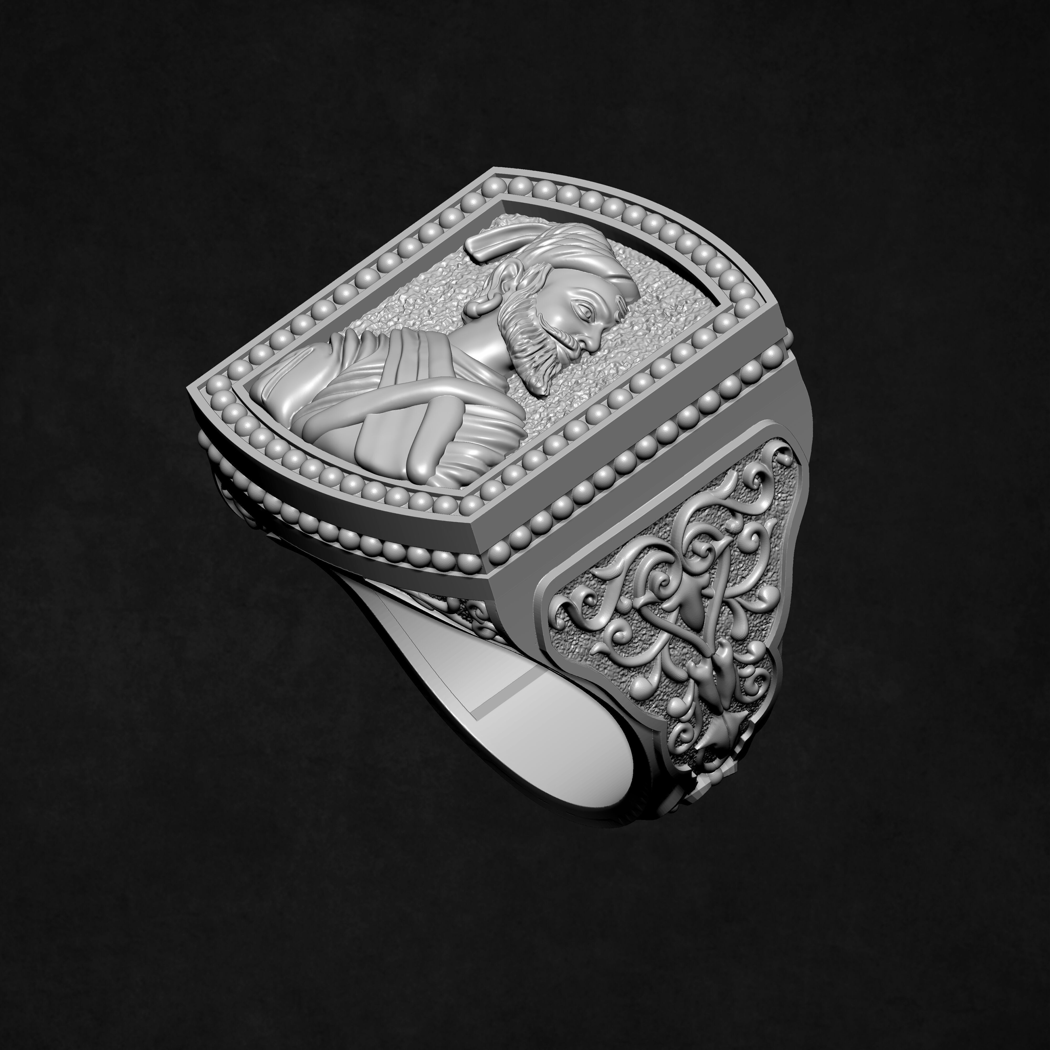 SHIVAJI RING 3D print model_10