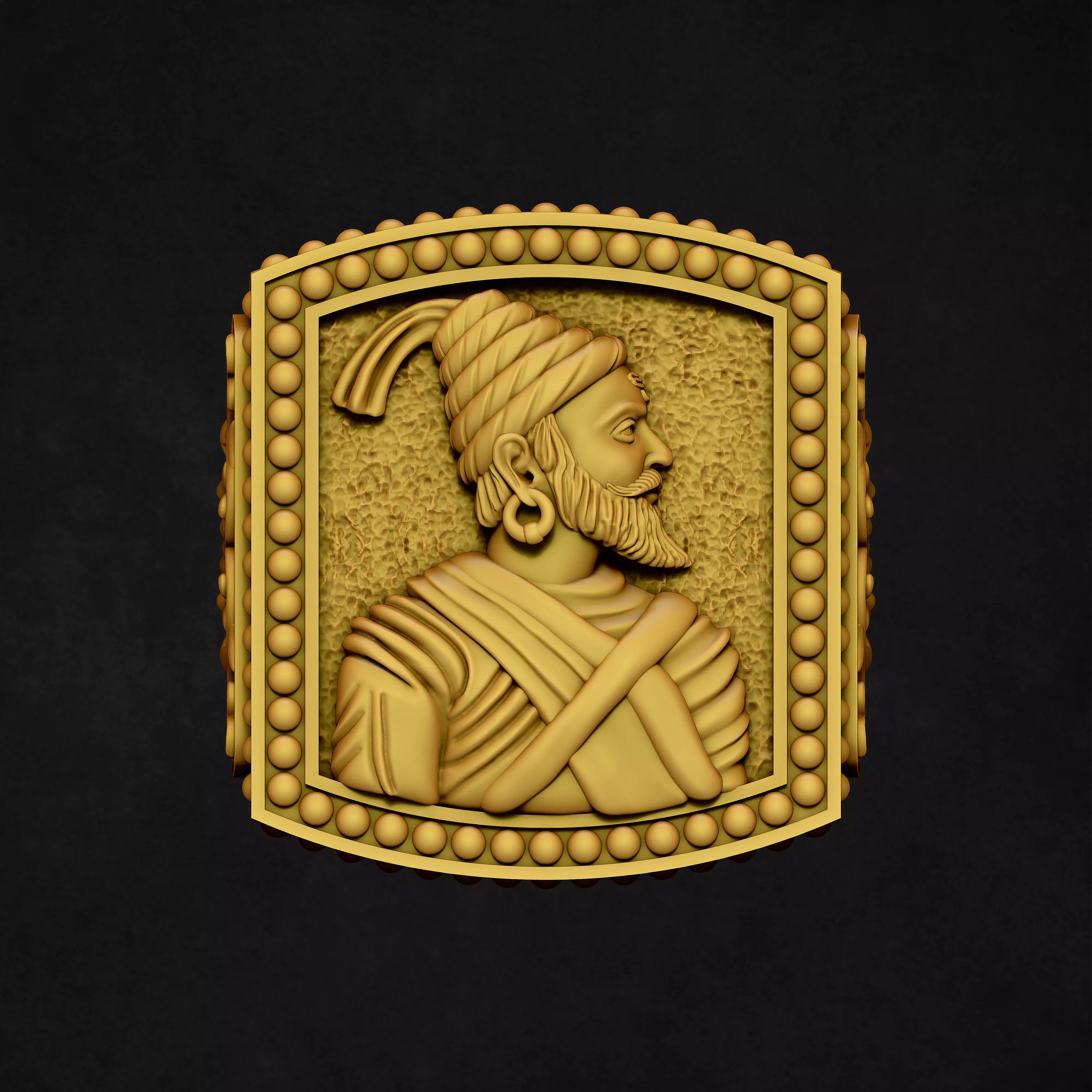 SHIVAJI RING 3D print model_0