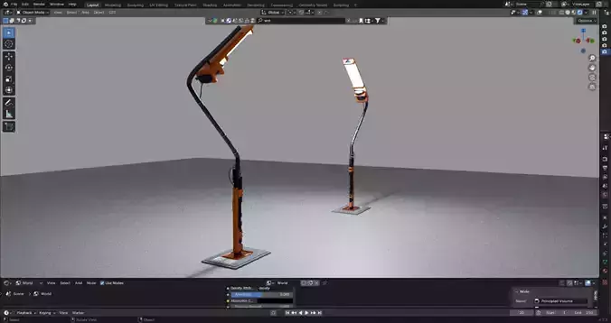 Sci-Fi Utility Pole - Sleek Illumination for Futuristic