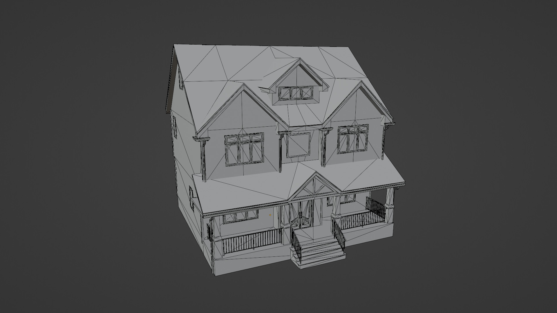 Low Poly House 22 Low-poly 3D model_7