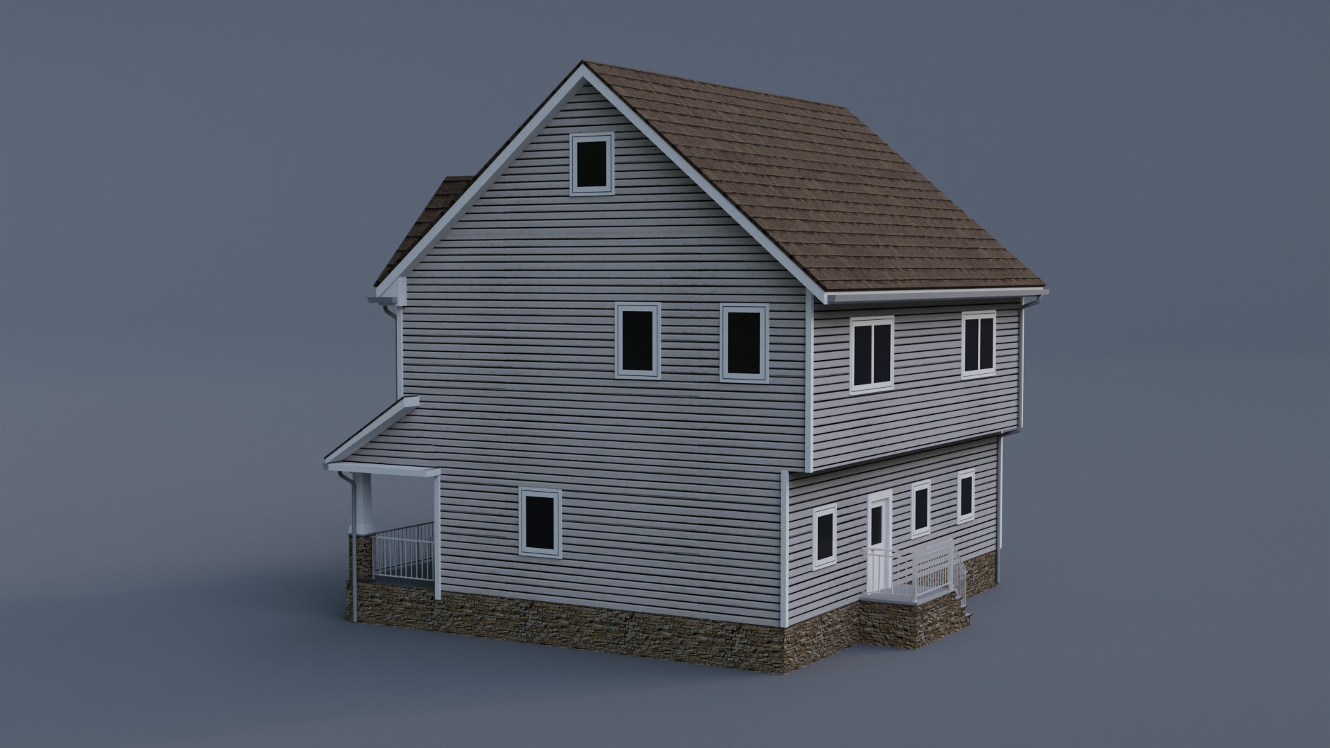 Low Poly House 22 Low-poly 3D model_3