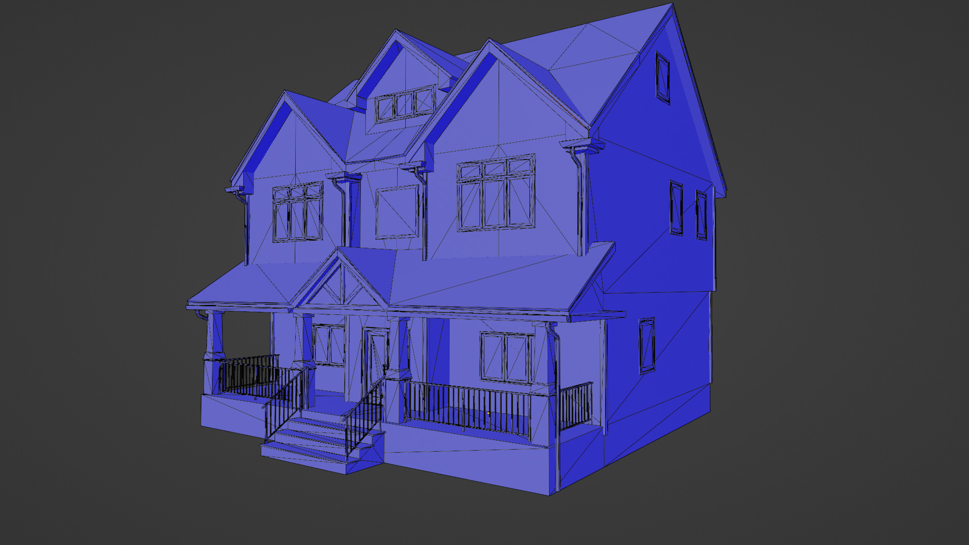 Low Poly House 22 Low-poly 3D model_8