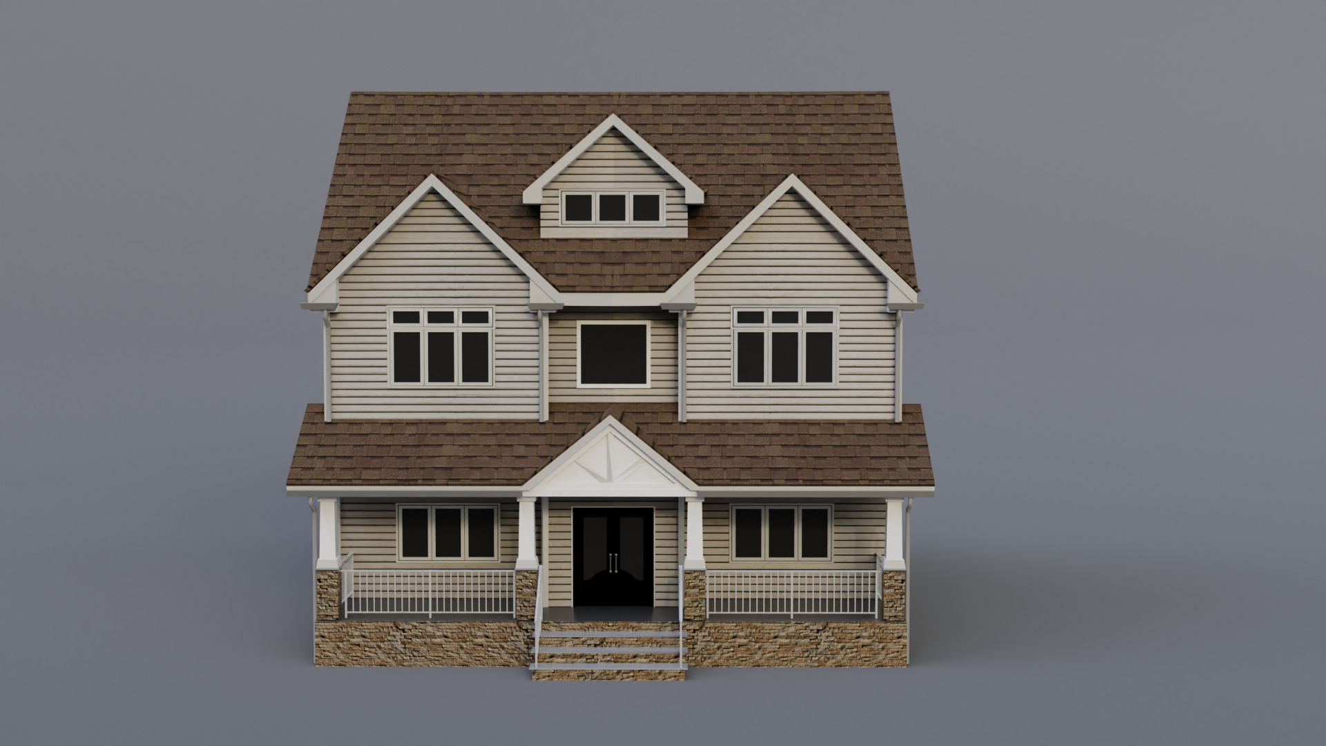 Low Poly House 22 Low-poly 3D model_1