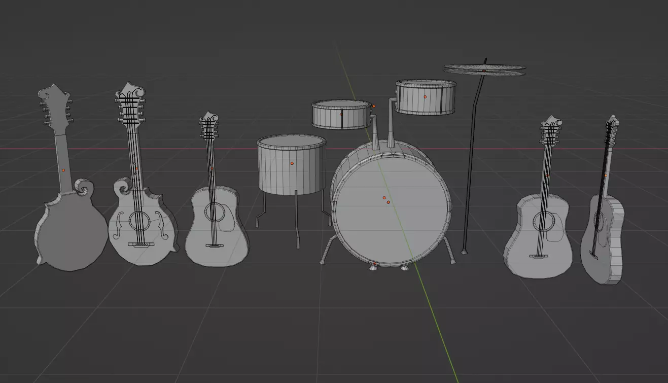 3d instrument Model Low-poly 3D model_0