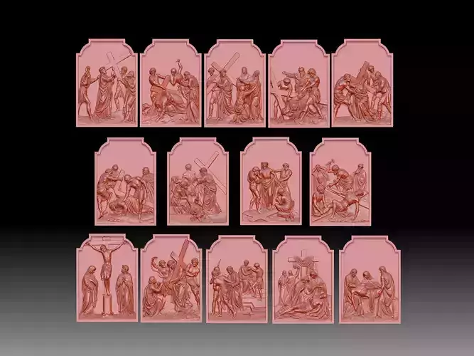3D model of the 14 Stations of Jesus 3D print model