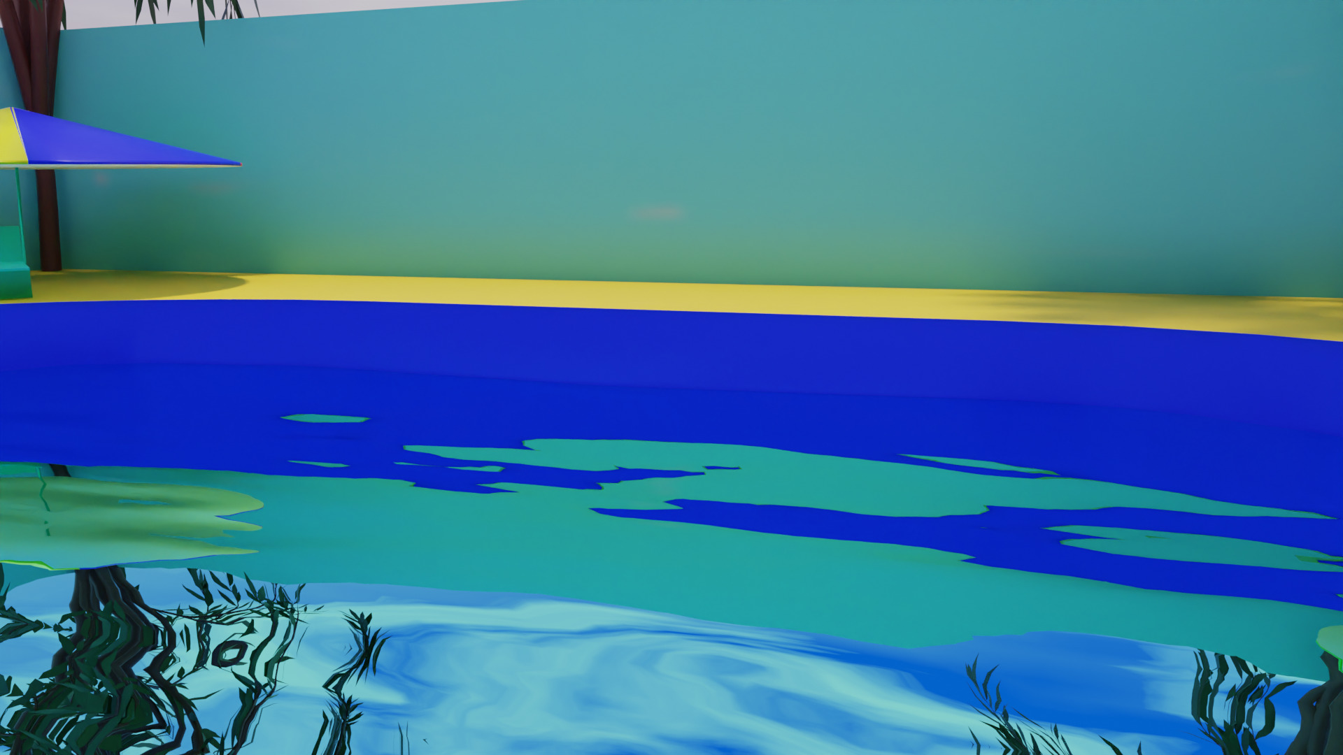 Small Swimming Pool Low-poly 3D model_7
