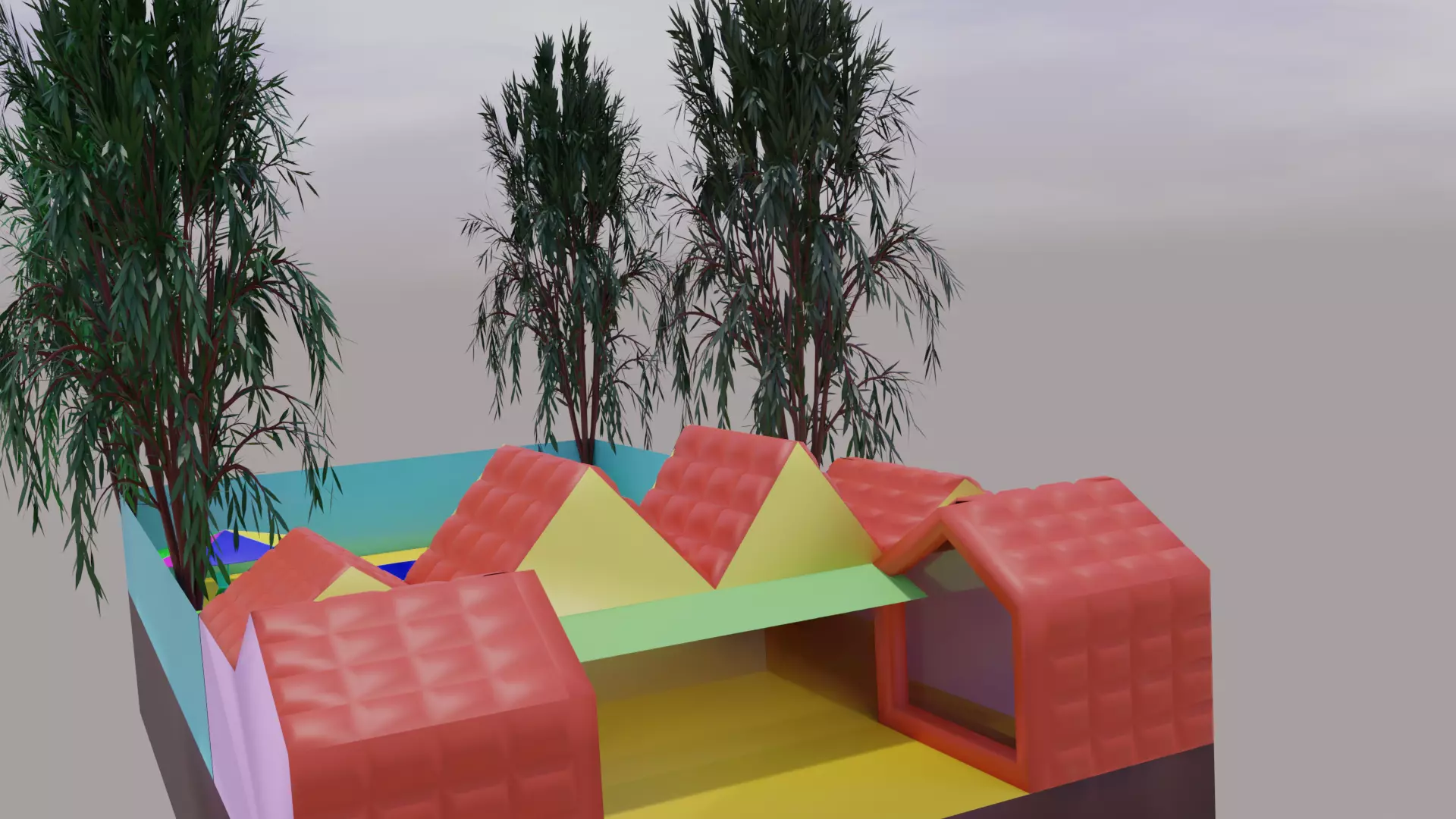 Small Swimming Pool Low-poly 3D model_0