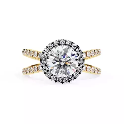 Round Diamond Halo setting eternity ring for women